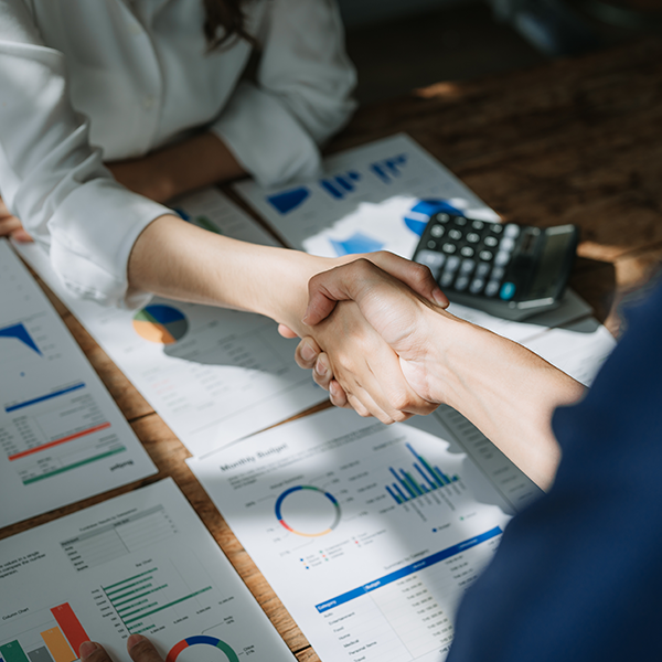 Shaking Hands with Female Attorney
